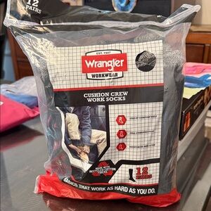 Wrangler Men's Gray Cushion Crew Work Socks